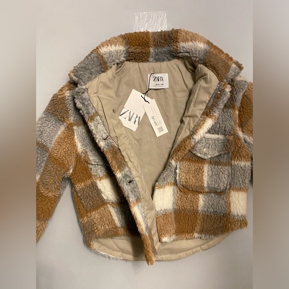 Zara girls faux shearling overshirt size 13-14 years NWOT - Picture 11 of 12